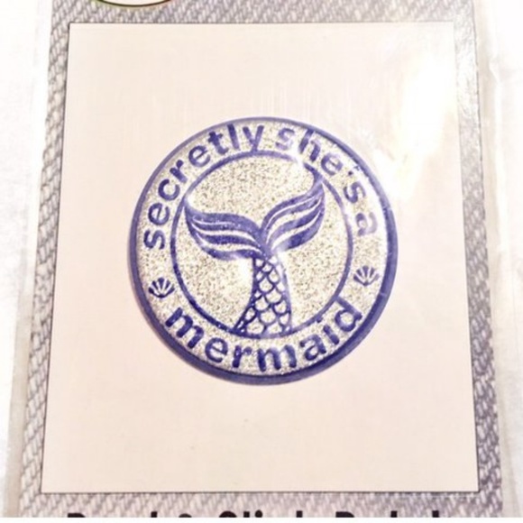 NWT Mermaid Blue/Silver Glitter Stick-On Patch - Picture 2 of 3